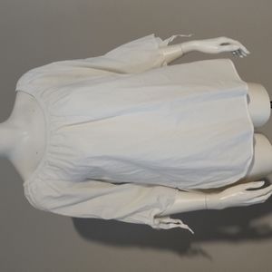 STYLUS White Blouse Size M With Tied Sleeves 👚
